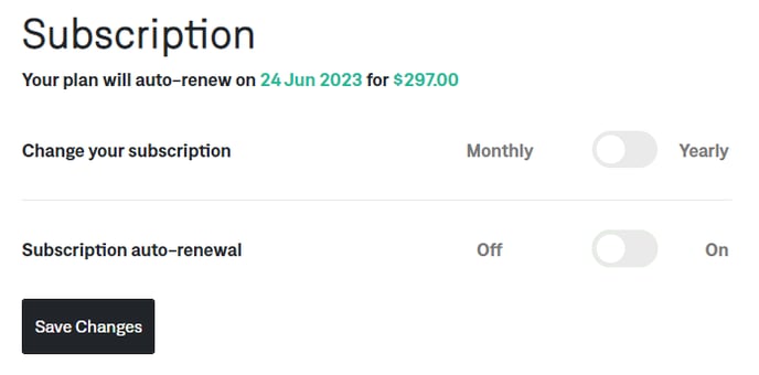 subscription auto renewal off